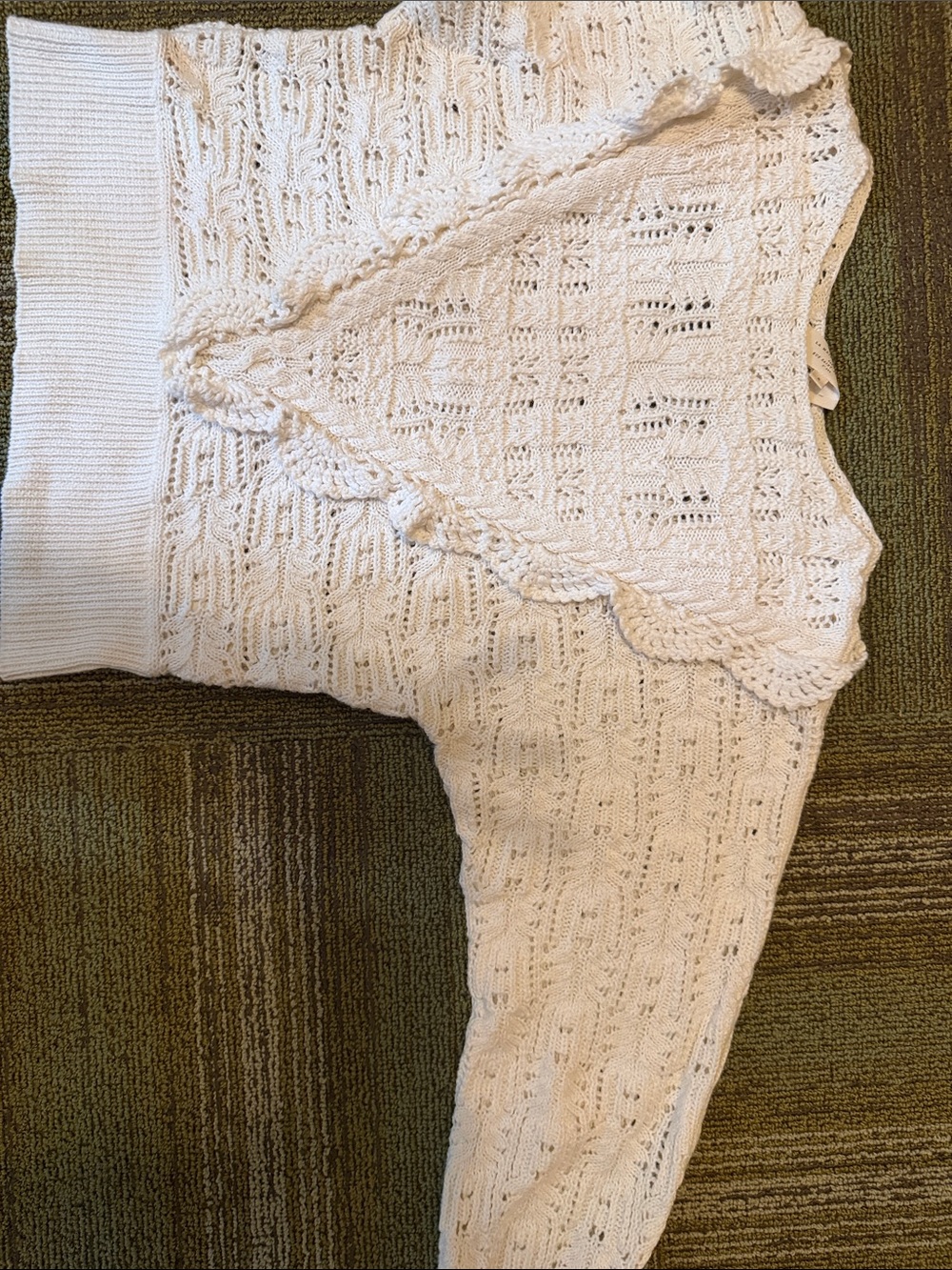 Sezane Cream Cable-Knit V-Neck Sweater - Picture 11 of 12